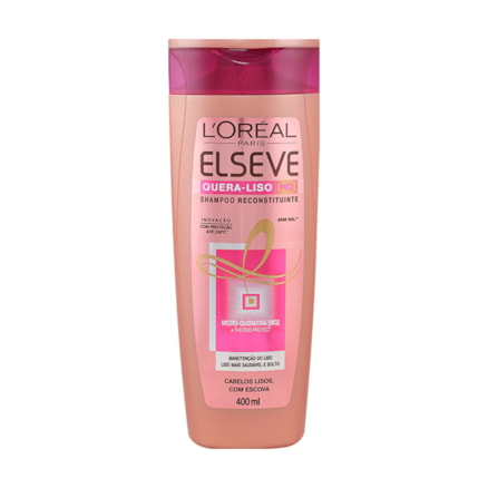 Shampoo Elseve Quera Liso Mq Cabelos Lisos Com Escova 400ml