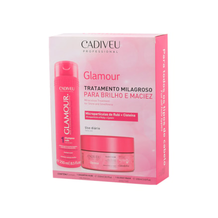 Shampoo + Máscara Cadiveu Glamour Rubi Cisteina 200g