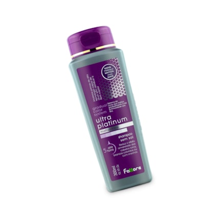 Shampoo Matizadora Fattore Ultra Platinum 5 Tons sem Sal 300ml + Condicionador Matizadora Fattore Ultra Platinum 5 Tons sem Sal 300ml