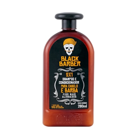 Shampoo Muriel Black Barber 2 Em 1 Redução Frizz 280ml