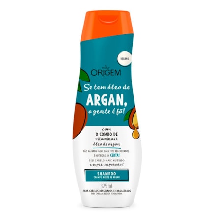 Shampoo Origem Argan Cabelos Ressecados Frágeis 325ml