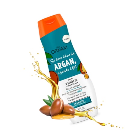 Shampoo Origem Argan Cabelos Ressecados Frágeis 325ml