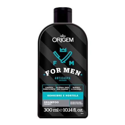 Shampoo Origem For Men Anticaspa Limpeza Purificante 300ml