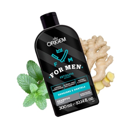 Shampoo Origem For Men Anticaspa Limpeza Purificante 300ml