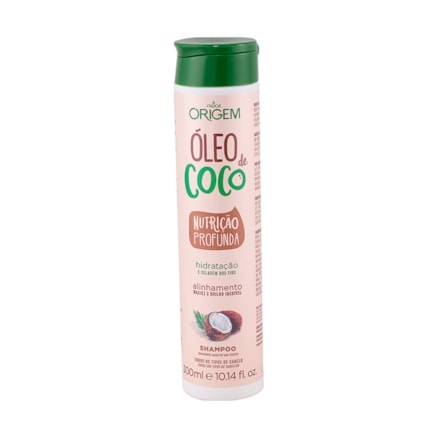 Shampoo Origem Óleo De Coco Condicionamento Fios 300ml