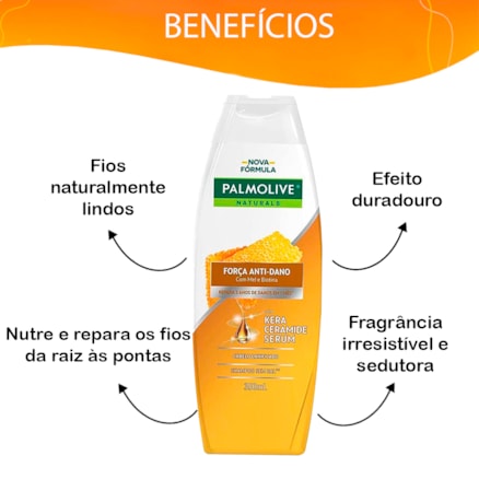 Shampoo Palmolive Naturals Reparação Completa Sem Sal Com Geleia Real e Biotina 350ml