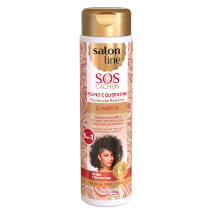 Shampoo Salon Line Cachos Reparação Ricino E Queratina 300ml