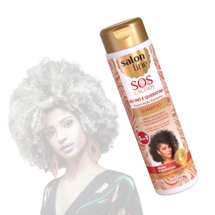 Shampoo Salon Line Cachos Reparação Ricino E Queratina 300ml