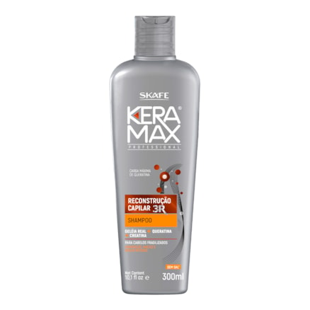 Shampoo Skafe Keramax Reconstrução Capilar 3r Sem Sal 300ml