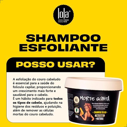 Shampoo Sólido Lola Morte Subita Fortalece Reequilibra Hidrata Esfoliante 100g