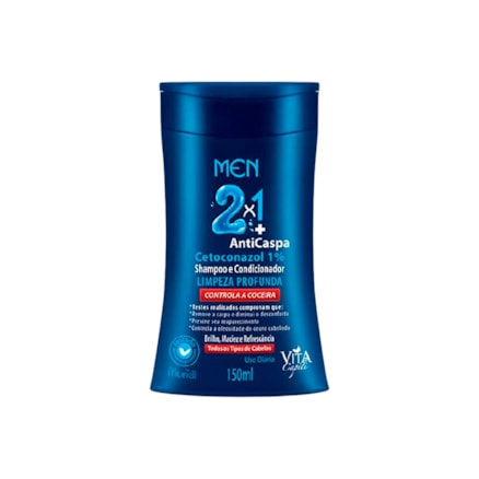 Shampoo Vita Capili Anti Caspa 2 Em 1 Azul 150ml