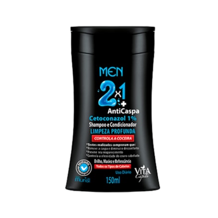 Shampoo Vita Capili Anti Caspa 2 Em 1 Preto 150ml