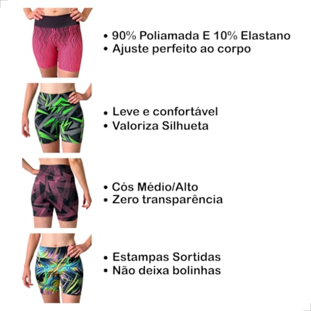 Short Academia Fitness Bermuda Suplex Cós Alto Modelador Caminhada Dia a Dia