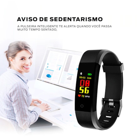 Smart Bracelet F64hr Ip68 Usb Preto