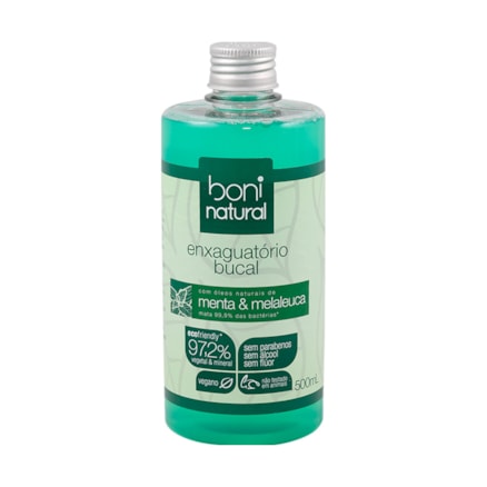 Solução Bucal Boni Natural Menta Melaleuca Sem Álcool 500ml