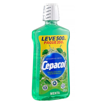 Solução Bucal Cepacol Menta Leve 500ml Pague 350ml