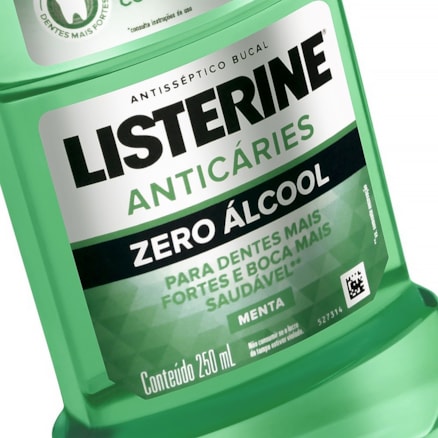 Solução Bucal Listerine Anti Cáries Zero Álcool Menta 250ml