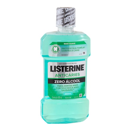 Solução Bucal Listerine Anti Cáries Zero Álcool Menta 500ml