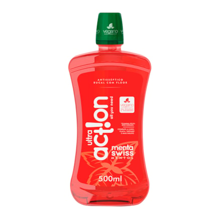 Solução Bucal Ultra Action Menta Swiss Anticárie 500ml