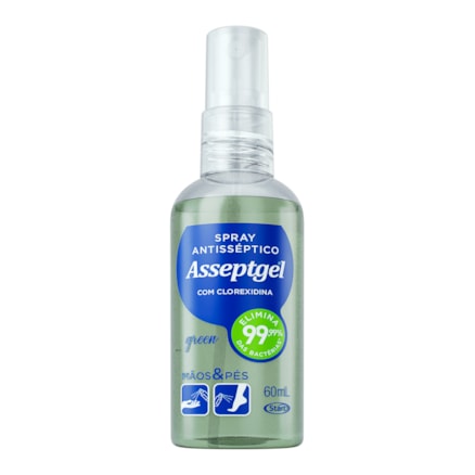 Spray Antisséptico Asseptgel Clorexidina Green 60ml