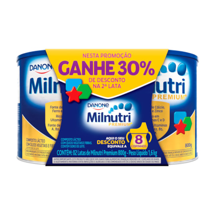 Suplemento Alimentar Milnutri Infantil 30% Desc 800g 2 Und