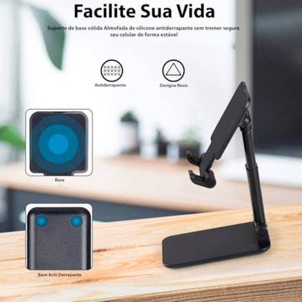 Suporte de Mesa Tripé para Celular Ajustável Smartphone Portátil Selfie Tablet