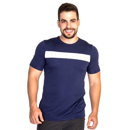 T-shirt Recorte Faixa Bm9 Masculina 4211037 Marinho