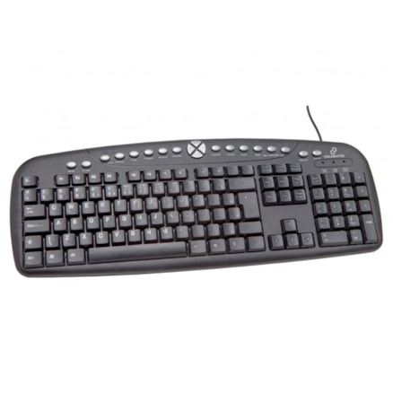 Teclado Com Fio Goldentec Multimída Usb 2.0 Abnt2 V2 Preto