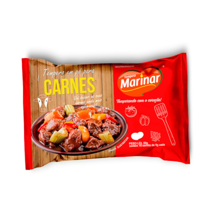 Tempero Em Pó Marinar 10 Sachês Carnes 50g