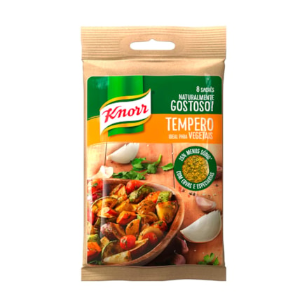 Tempero Pó Knorr Ideal Vegetais 8 Sachês 5g 25% Menos Sódio