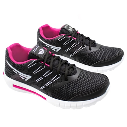 Tênis Feminino Zeus 23ZXA Branco Preto Rosa