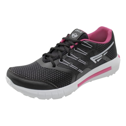 Tênis Feminino Zeus 23ZXA Branco Preto Rosa