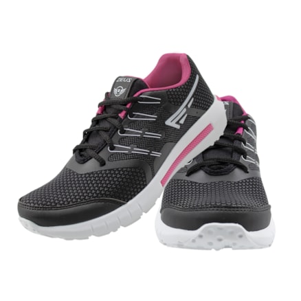 Tênis Feminino Zeus 23ZXA Branco Preto Rosa