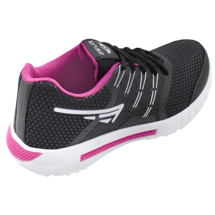 Tênis Feminino Zeus 23ZXA Branco Preto Rosa