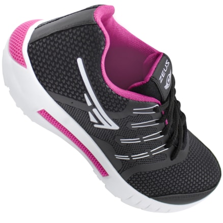 Tênis Feminino Zeus 23ZXA Branco Preto Rosa