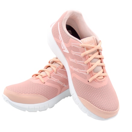 Tênis Feminino Zeus 23ZXA Branco Rosa Rosa