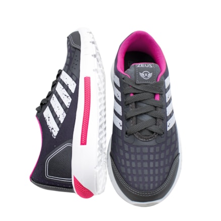 Tênis Feminino Zeus 24ZXA Branco Grafite Pink