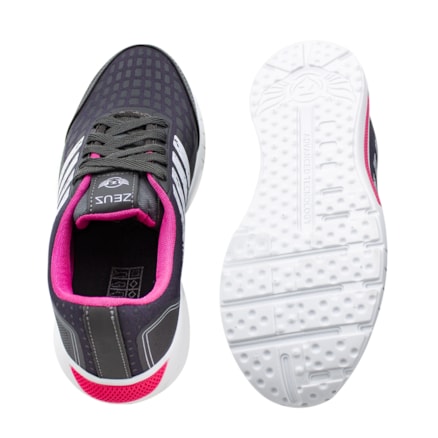 Tênis Feminino Zeus 24ZXA Branco Grafite Pink