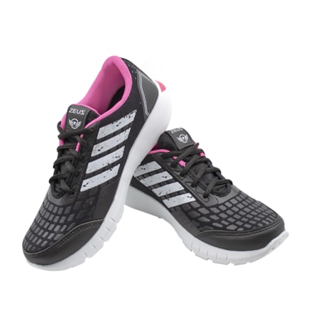 Tênis Feminino Zeus 24ZXA Branco Preto Pink