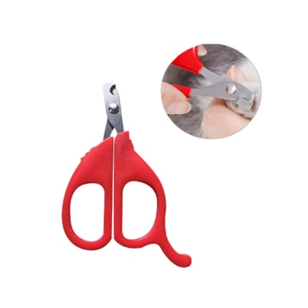 Tesoura Alicate Cortador De Unha Gatos Cães Passáros Coelhos Pet Pequeno Porte Banho e Tosa Vermelho
