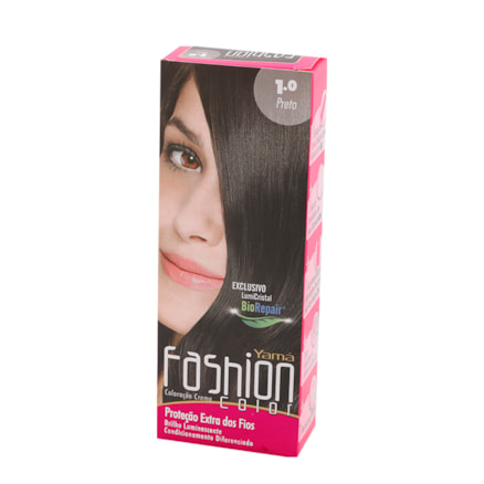 Tinta Cabelo Yamá Fashion 1.0 Preto Brilho Luminoso 60g