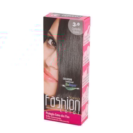 Tinta Cabelo Yamá Fashion Coloração 3.0 Castanho Escuro 60g