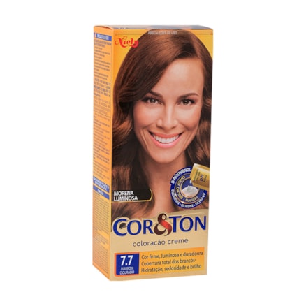 Tintura Cor & Ton 7.7 Marrom Dourado Morena Luminosa 50g