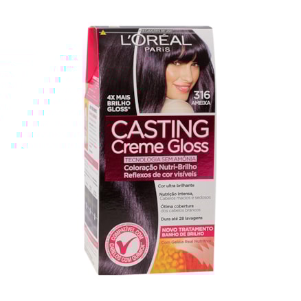 Tintura Creme Casting Coloração 316 Ameixa Sem Amônia 40ml