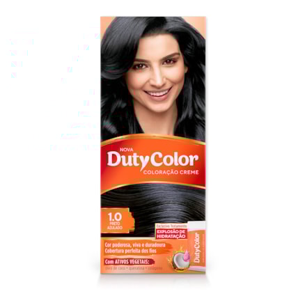 Tintura Dutycolor 1.0 Preto Azulado Com Ativos Vegetais 50g