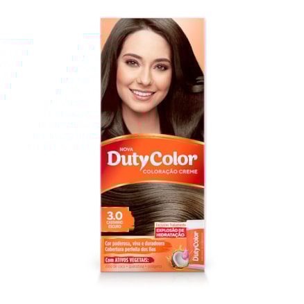 Tintura Dutycolor 3.0 Castanho Escuro Ativos Vegetais 50g