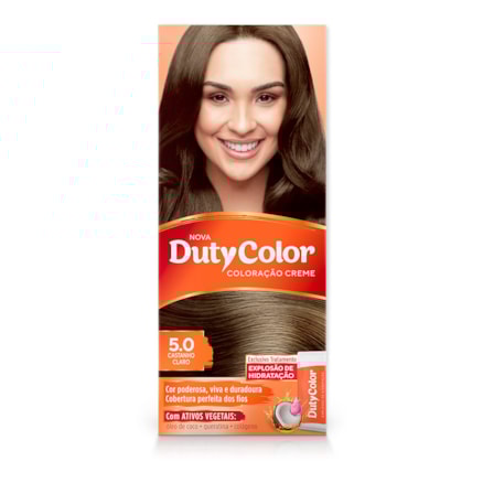 Tintura Dutycolor 5.0 Castanho Claro Com Ativos Vegetais 50g