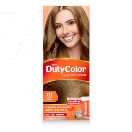 Tintura Dutycolor 7.0 Louro Médio Com Ativos Vegetais 50g