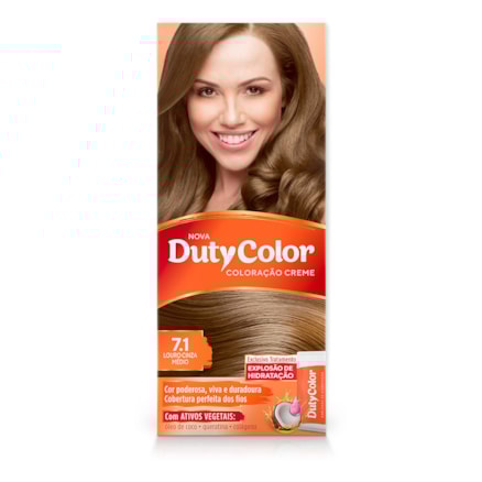 Tintura Dutycolor 7.1 Louro Cinza Médio Ativos Vegetais 50g
