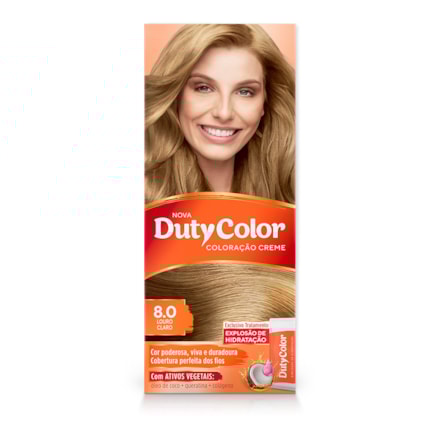 Tintura Dutycolor 8.0 Louro Claro Com Ativos Vegetais 50g